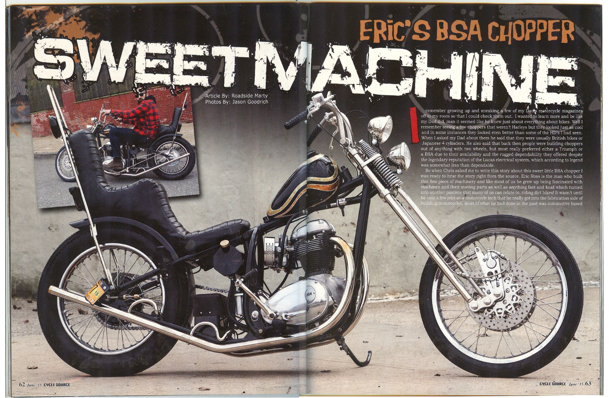 Cycle Source feature on Eric's BSA chopper
